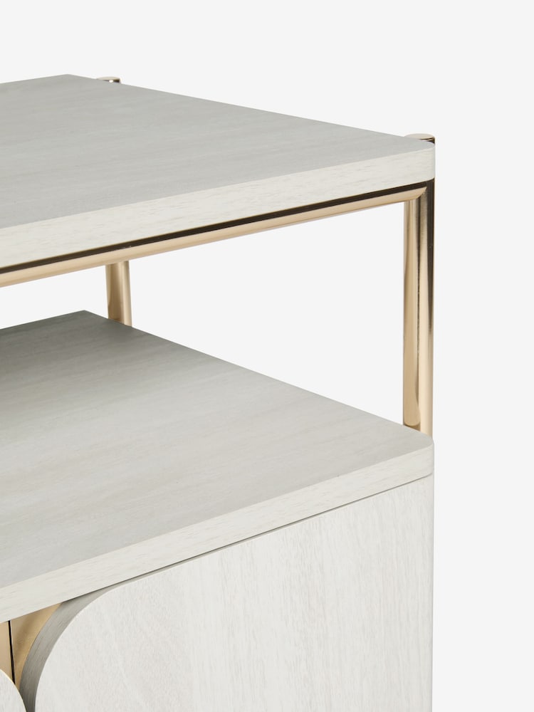 Light Evie Oak Effect Multi Bedside Table - Image 6 of 6