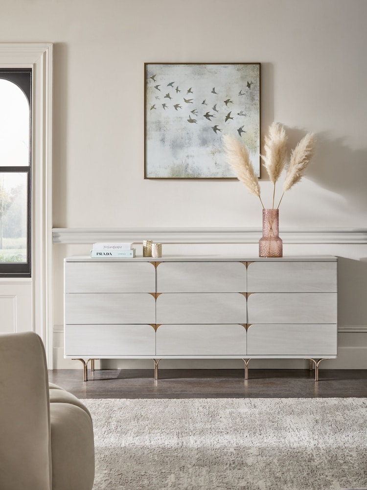 Light Evie Oak Effect 9 Drawer Chest of Drawers - Image 1 of 8