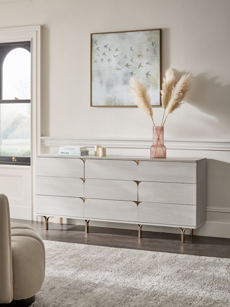Light Evie Oak Effect 9 Drawer Chest of Drawers - Image 2 of 8