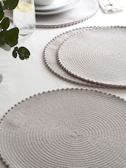 Set of 4 Grey Pom Pom Placemats - Image 1 of 3
