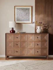 Brown Thalia Solid Mango Wood 6 Drawer Wide Chest of Drawers - Image 1 of 9