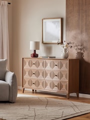 Brown Thalia Solid Mango Wood 6 Drawer Wide Chest of Drawers - Image 2 of 9