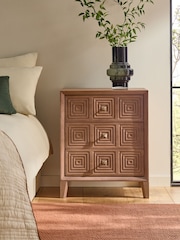 Brown Thalia Solid Mango Wood 3 Drawer Wide Bedside Table - Image 1 of 9