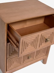 Brown Thalia Solid Mango Wood 3 Drawer Wide Bedside Table - Image 9 of 9