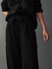 Black Side Stripe Pull On Wide Leg Corduroy Trousers - Image 2 of 8