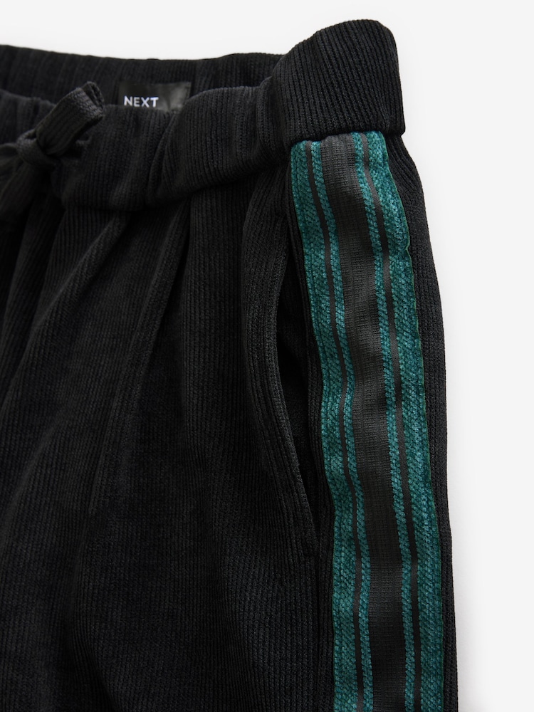Black Side Stripe Pull On Wide Leg Corduroy Trousers - Image 8 of 8 Black Side Stripe Pull On Wide Leg Corduroy Trousers - Image 8 of 8