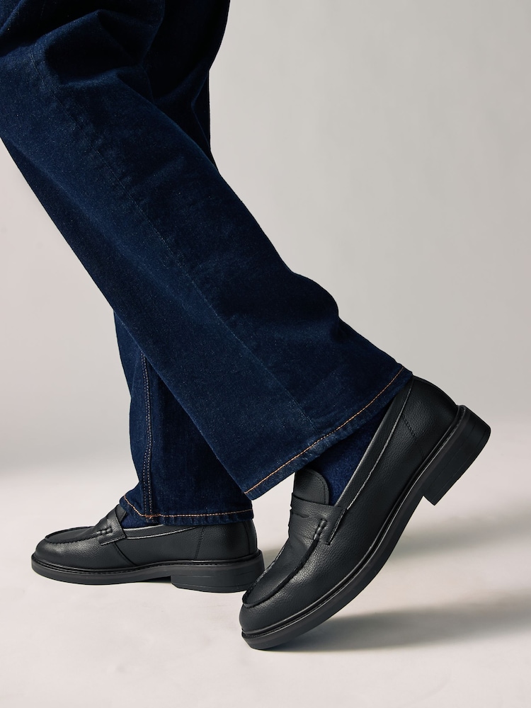 Black Chunky Saddle Loafers - Image 1 of 5
