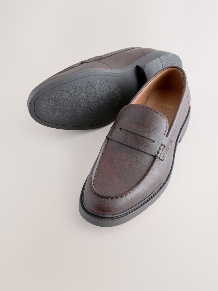 Brown Chunky Saddle Loafers - Image 5 of 7