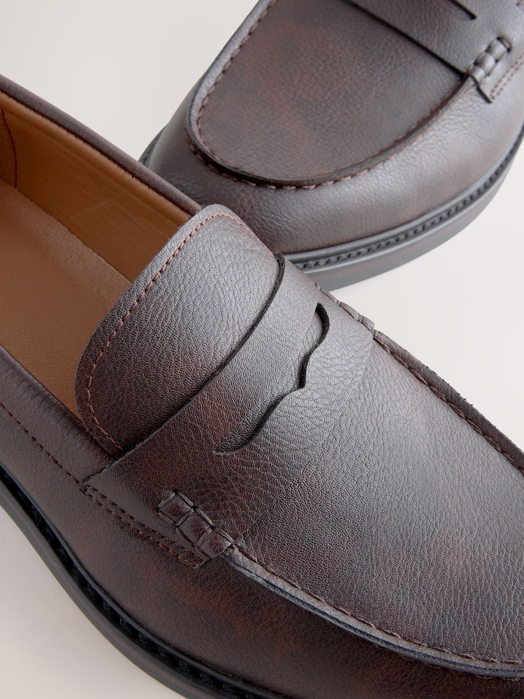 Brown Chunky Saddle Loafers - Image 6 of 7