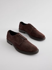 Brown Suede Derby Shoes - Image 2 of 6