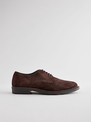 Brown Suede Derby Shoes - Image 3 of 6