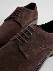 Brown Suede Derby Shoes - Image 4 of 6