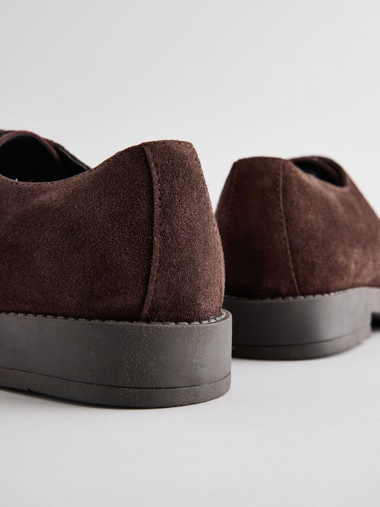 Brown Suede Derby Shoes - Image 5 of 6