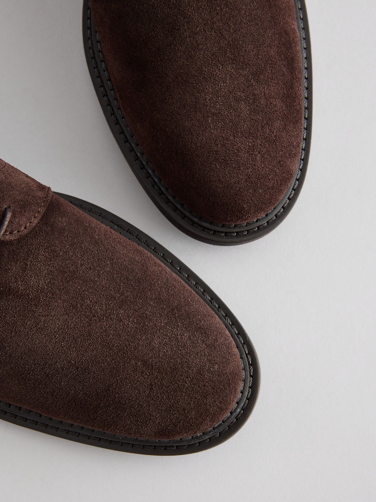 Brown Suede Derby Shoes - Image 6 of 6