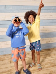 Joules Ocean Blue Printed Swim Shorts - Image 2 of 6