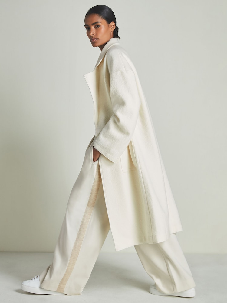 LES 100 CIELS Cream Reiss | Les 100 Ciels Twill Trousers with Wool - Image 1 of 6