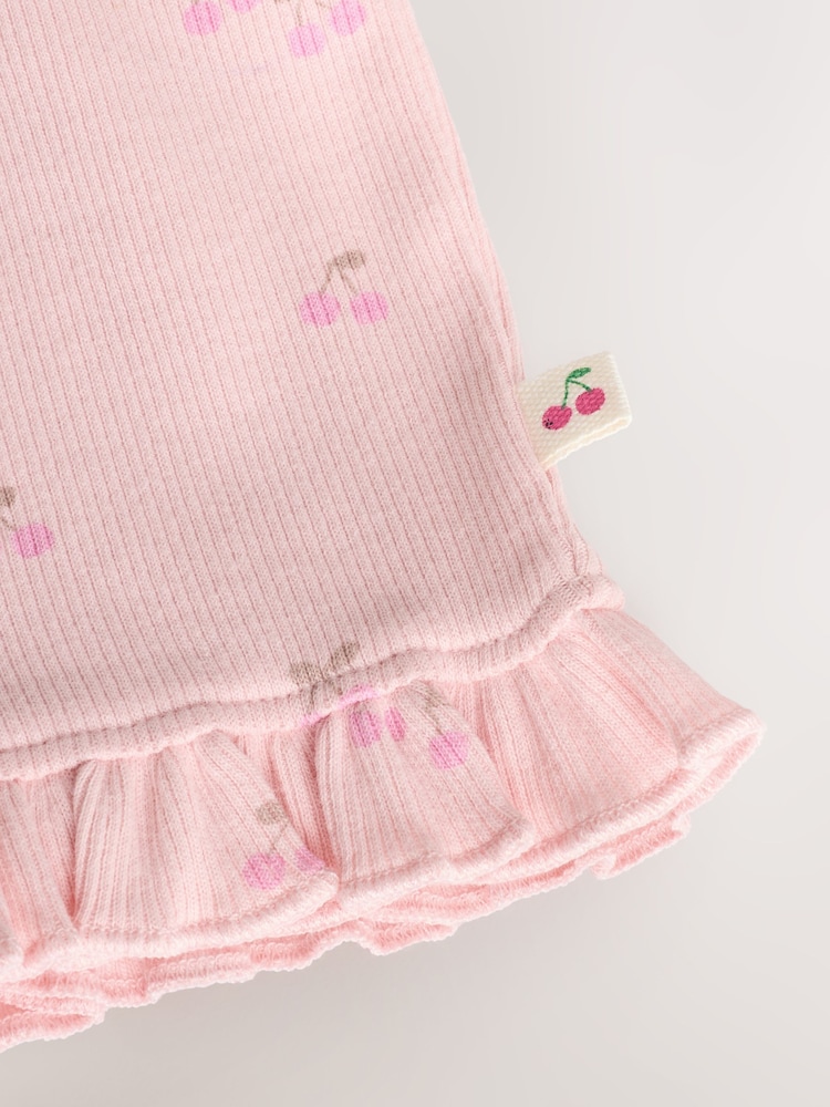 Pink Frill Hem Baby Shorts 4 Pack - Image 10 of 12