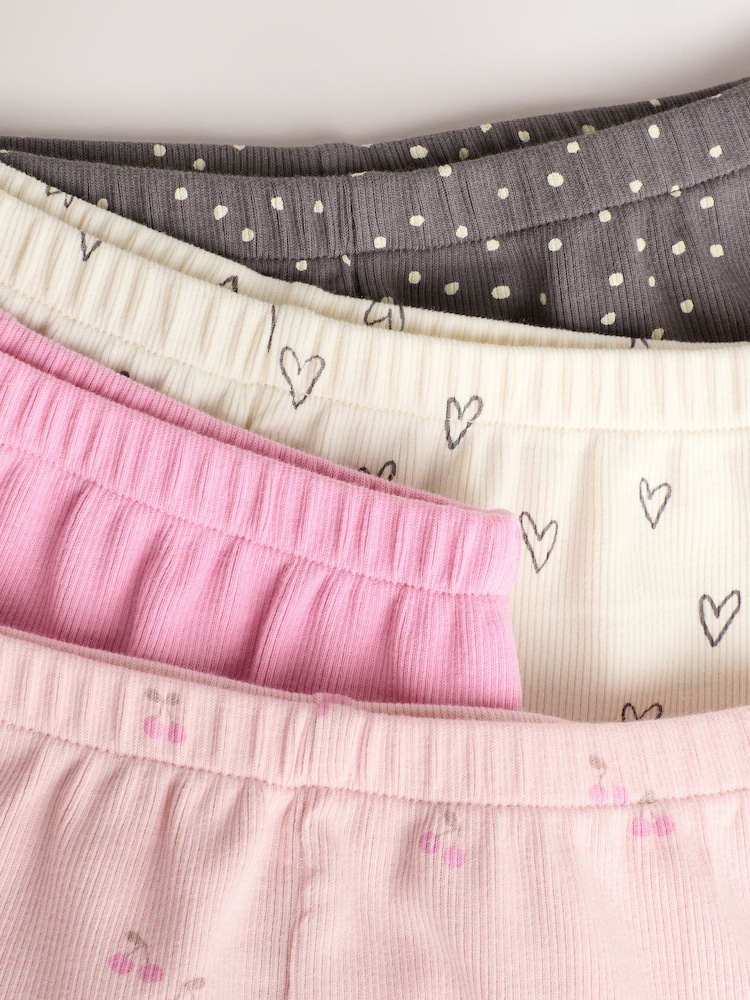 Pink Frill Hem Baby Shorts 4 Pack - Image 11 of 12