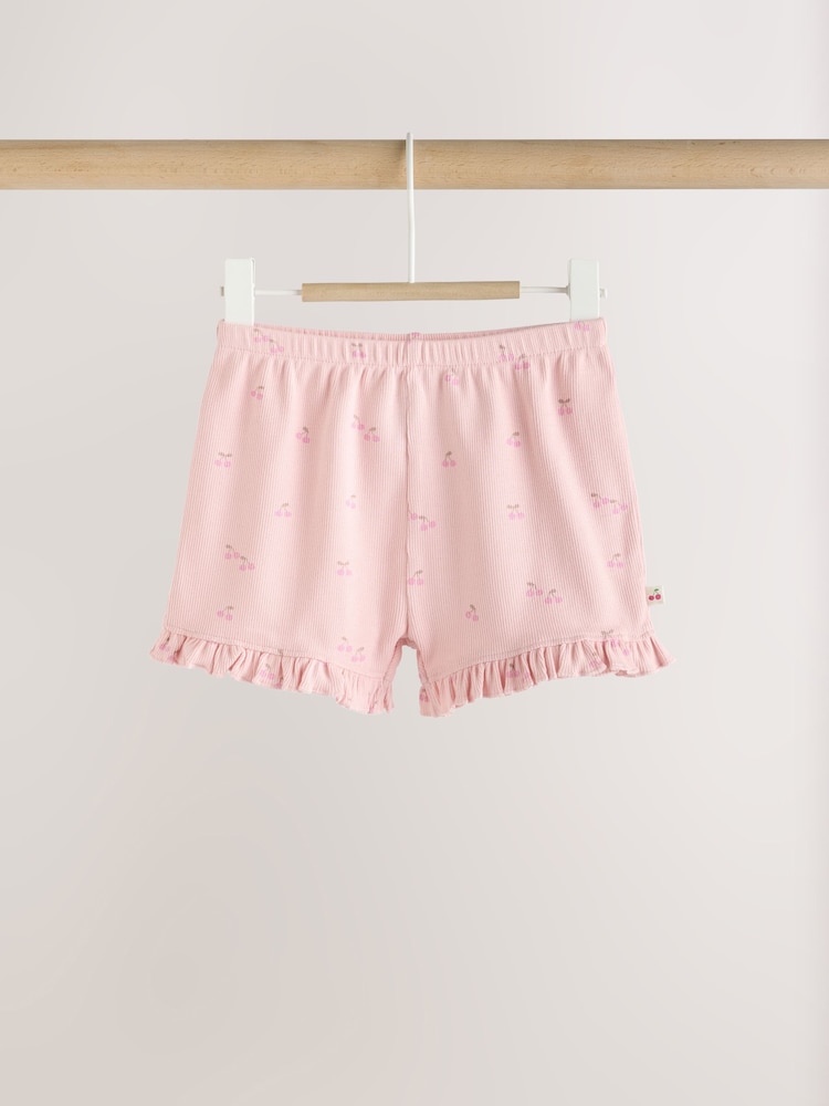 Pink Frill Hem Baby Shorts 4 Pack - Image 3 of 12