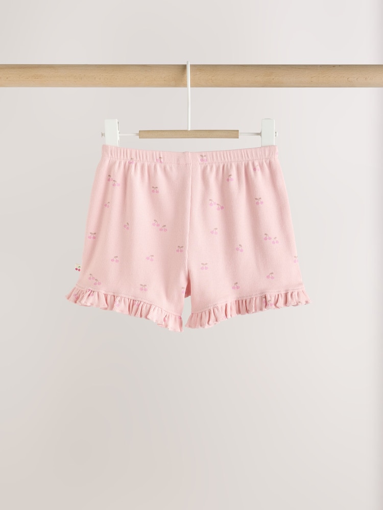 Pink Frill Hem Baby Shorts 4 Pack - Image 7 of 12