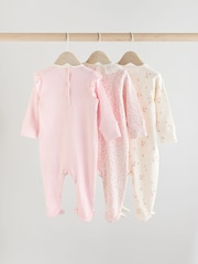 Roza z jagodami - dojenček Ovratnik 100% bombaž Sleepsuits 3 Paket - Slika 2 iz 13
