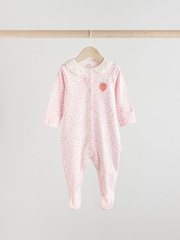 Roza z jagodami - dojenček Ovratnik 100% bombaž Sleepsuits 3 Paket - Slika 4 iz 13
