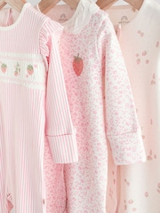 Roza z jagodami - dojenček Ovratnik 100% bombaž Sleepsuits 3 Paket - Slika 7 iz 13