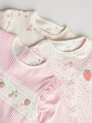 Roza z jagodami - dojenček Ovratnik 100% bombaž Sleepsuits 3 Paket - Slika 8 iz 13