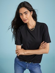 Baukjen Bronte Regenerative 100% Cotton Black T-Shirt - Image 1 of 4