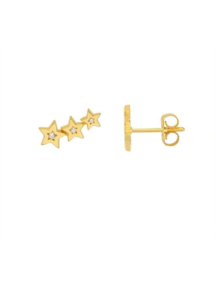 Estella Bartlett Gold Tone Cubic Zirconia Star Stud Crawler Earrings - Image 1 of 2