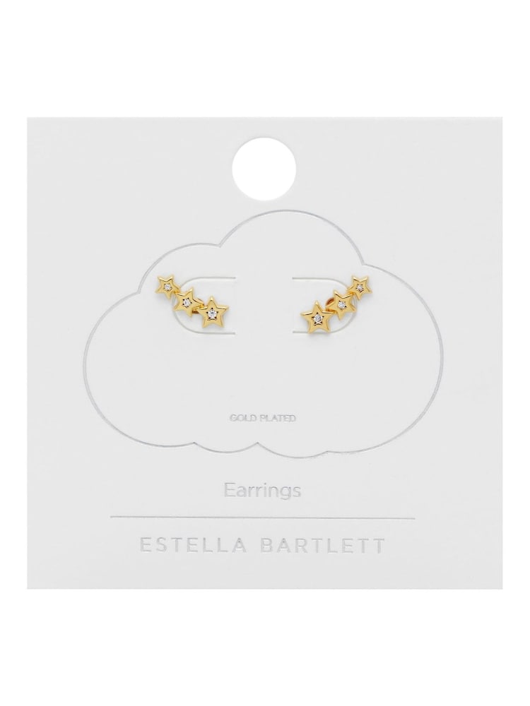 Estella Bartlett Gold Tone Cubic Zirconia Star Stud Crawler Earrings - Image 2 of 2