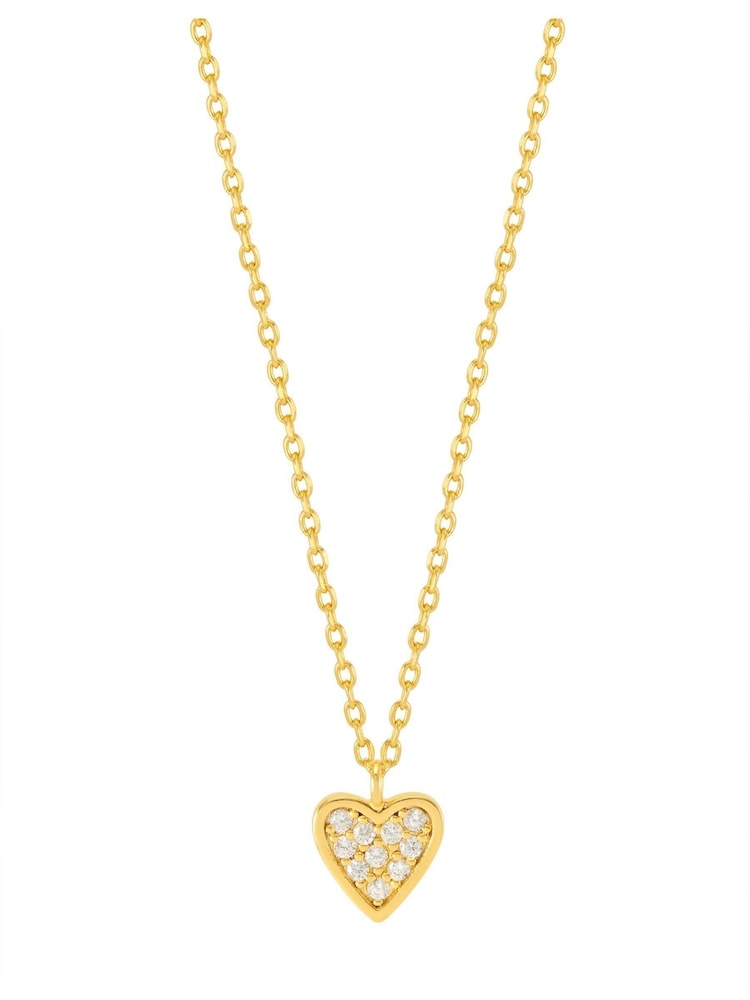 Estella Bartlett Gold Tone Pave Mini Heart Necklace - Image 2 of 3