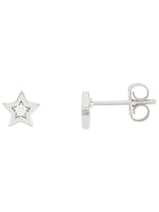 Estella Bartlett Silver Tone Cubic Zirconia Star Stud Earrings - Image 1 of 2