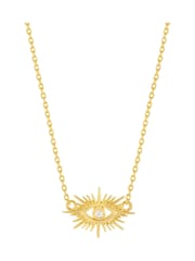 Estella Bartlett Gold Tone Eye Burst Cubic Zirconia Necklace - Image 2 of 4