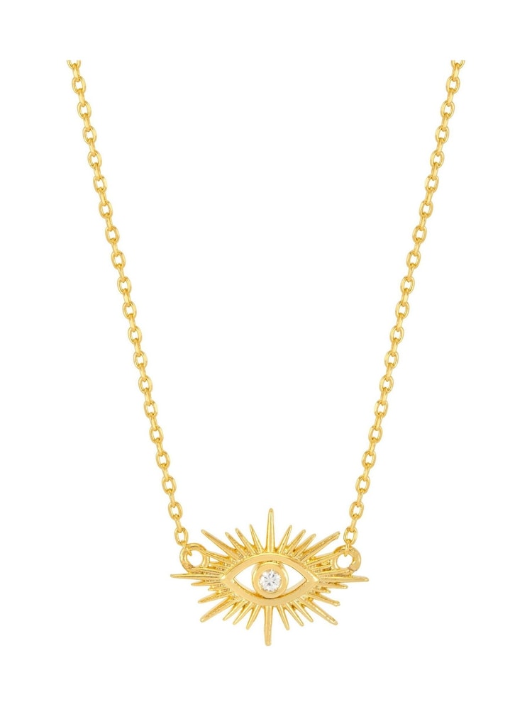 Estella Bartlett Gold Tone Eye Burst Cubic Zirconia Necklace - Image 2 of 4