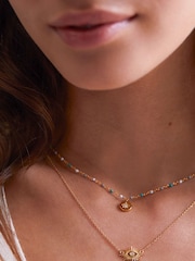 Estella Bartlett Gold Tone Eye Burst Cubic Zirconia Necklace - Image 4 of 4