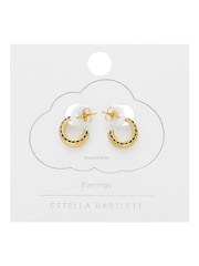 Estella Bartlett Gold Tone Illusion Hoop Cubic Zirconia Earrings - Image 2 of 3