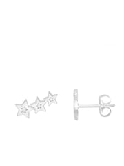 Estella Bartlett Silver Tone Cubic Zirconia Star Stud Crawler Earrings - Image 1 of 3
