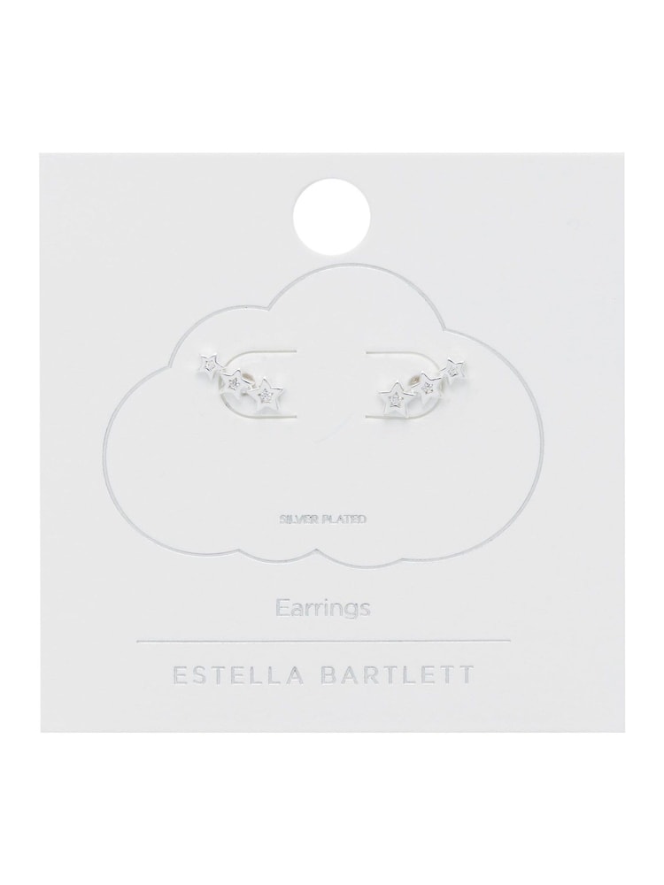 Estella Bartlett Silver Tone Cubic Zirconia Star Stud Crawler Earrings - Image 2 of 3 Estella Bartlett Silver Tone Cubic Zirconia Star Stud Crawler Earrings - Image 2 of 3