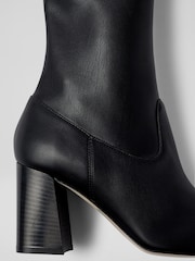 LK Bennett Carter High Block Stretch Knee Black Boots - Image 4 of 4
