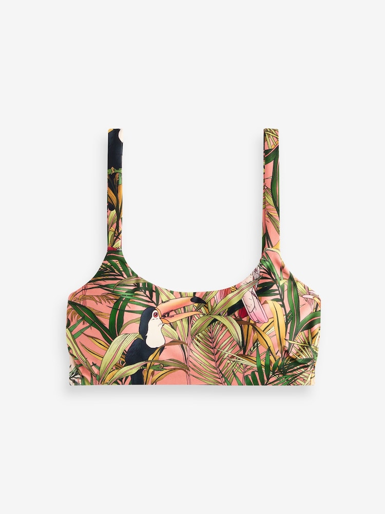 Never Fully Dressed Pink Toucan Crop Bikini Top - Image 4 of 6