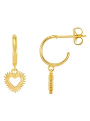 Estella Bartlett Gold Tone Heartburst Hoop Earrings - Image 1 of 3