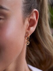 Estella Bartlett Gold Tone Heartburst Hoop Earrings - Image 3 of 3