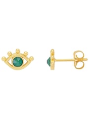 Estella Bartlett Gold Tone Cubic Zirconia Eye Stud Earrings - Image 1 of 3