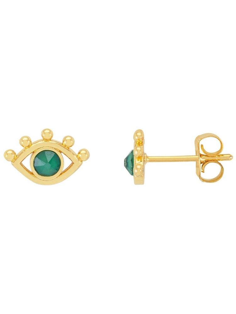 Estella Bartlett Gold Tone Cubic Zirconia Eye Stud Earrings - Image 1 of 3