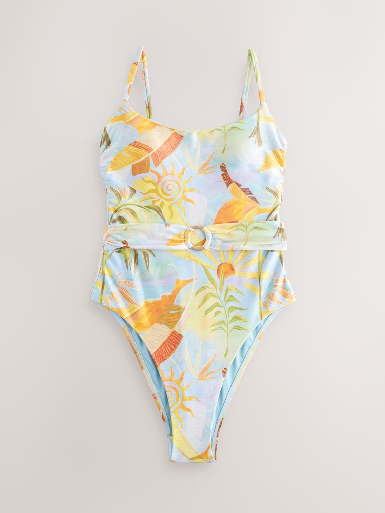 Never Fully Dressed Blue Sun Tummy Control Scoop Swimsuit - Image 5 of 7