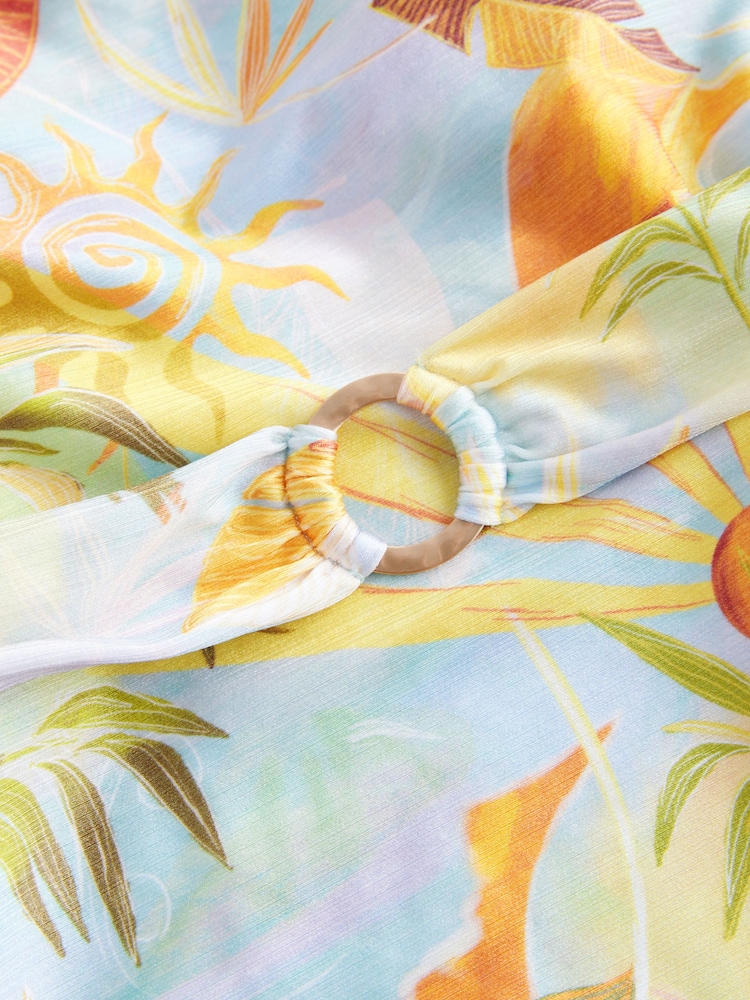 Never Fully Dressed Blue Sun Tummy Control Scoop Swimsuit - Image 6 of 7