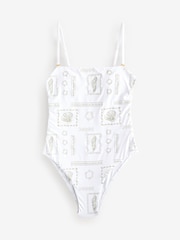 Maillot de bain bandeau Never Fully Dressed slim brodé - Image 5 of 5