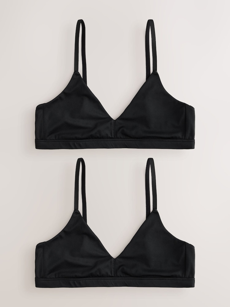 Black Triangle T-Shirt Bras 2 Pack - Image 1 of 5 Black Triangle T-Shirt Bras 2 Pack - Image 1 of 5