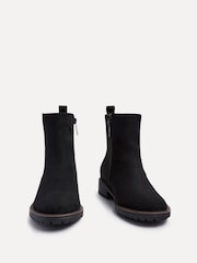 Linzi Black Holland Wide Fit Faux Suede Chelsea Boots With Stretch Panel - Image 4 of 6
